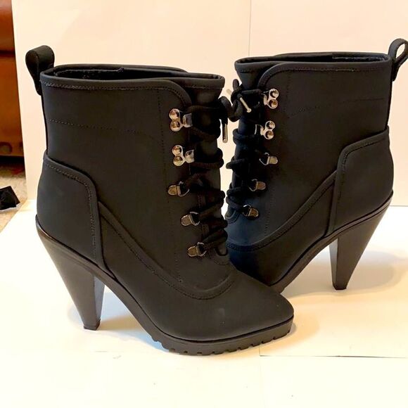 Veronica Beard Lug Sole Leather Boots with Laces Size 36 - Picture 2 of 9